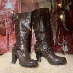 Juicy Couture leather heeled boots